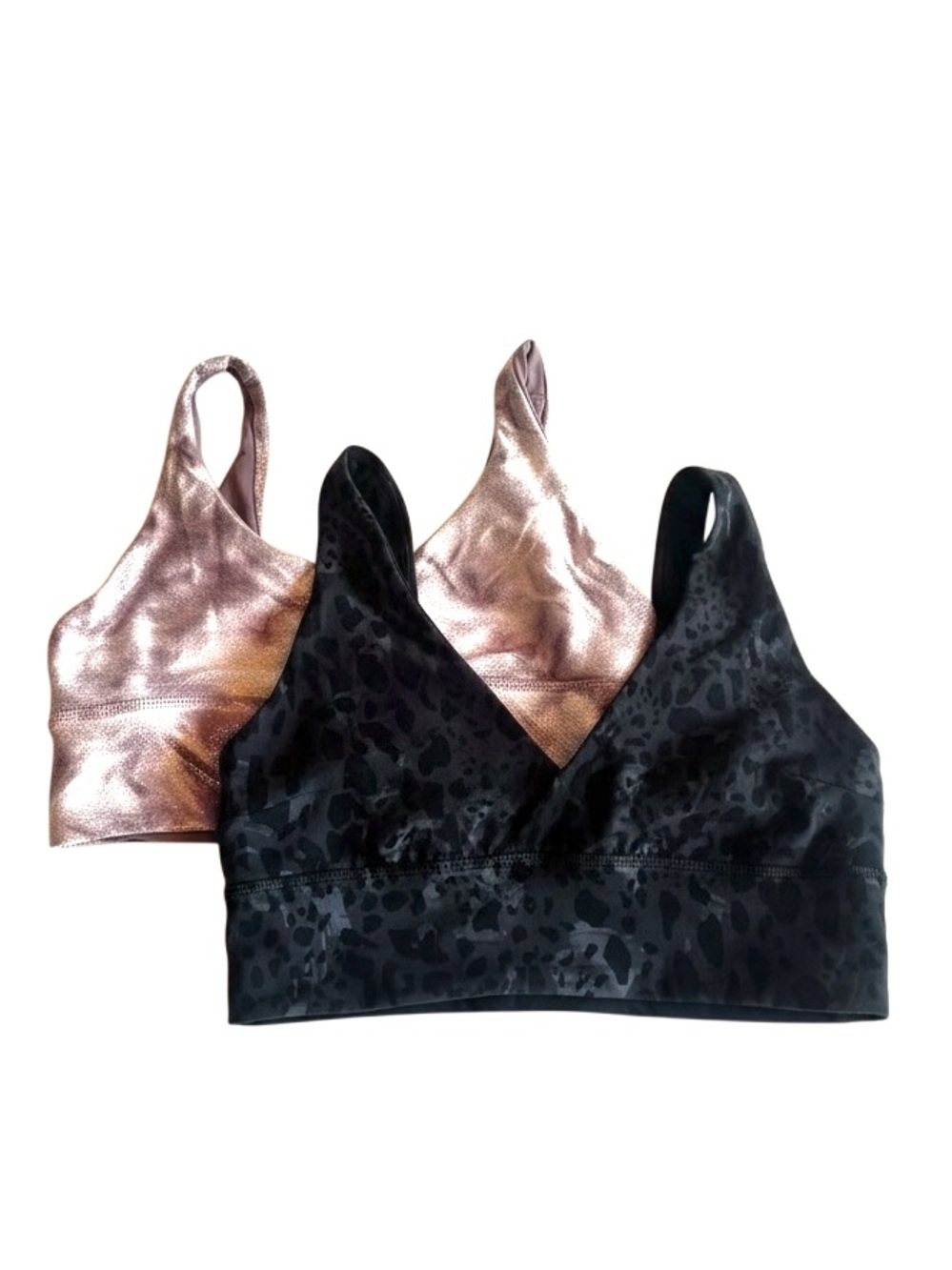 Lululemon Align Bra Shine Diamond Dye Foil Graphite Camo V Neck Bundle